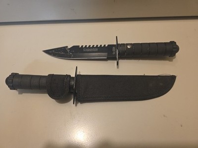 COLUMBIA SHUANGRONG CO. 5-1/2'' HUNTING KNIFE #229 W/ SHEATH - BLACK (P24028288)