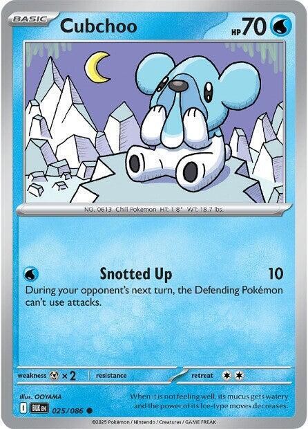Pokemon TCG Black Bolt Cubchoo 025/086 Reverse Holo Common
