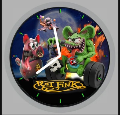 Rat Fink Two Wheeler Scoundrel Crazy Shakin Bacon Racer Hog Art
