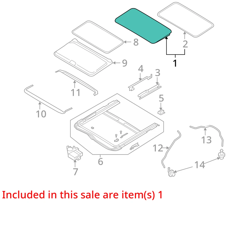 2007-2015 Mazda CX-9 Sun Roof Sunroof Glass OEM - Image 3 of 4