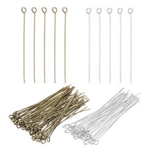 2 Inch Eye Pins, Jewelry Making Headpins-400Pcs Silver Bronze
