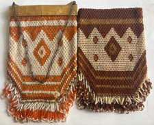 2 Antique 1920s Enamel Mesh Purse Art Deco Geomet Flapper Micro Beaded Bag