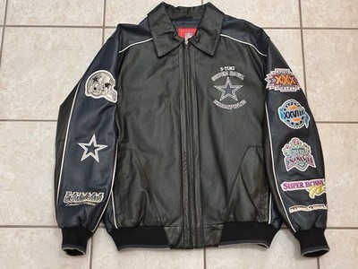 Dallas Cowboys Leather Jacket NFL 5-Time Super Bowl Champions Mens