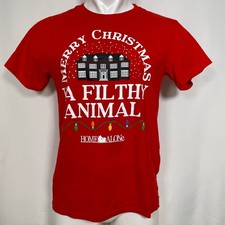 Home Alone Merry Christmas Ya Filthy Animal Red Cotton T-Shirt Men's LARGE