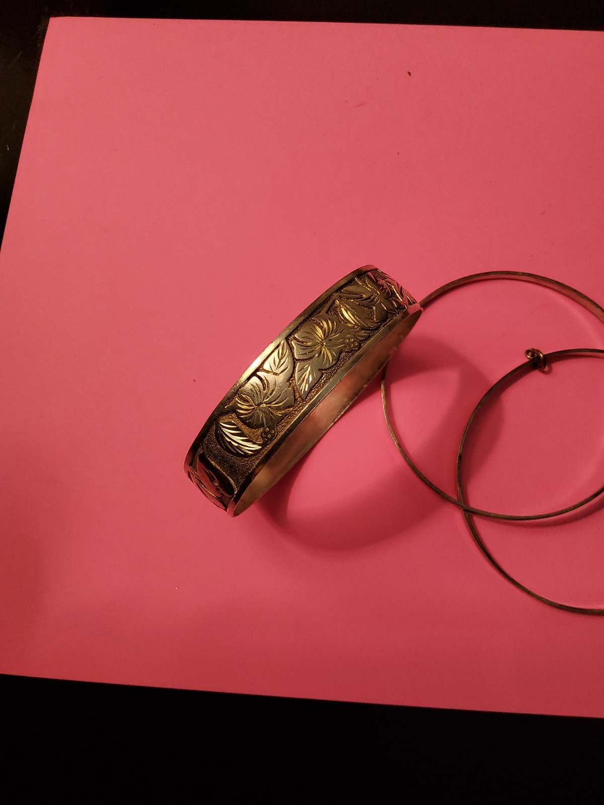 sterling silver scroll flower bangle bracelet lot… - image 8