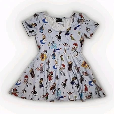 Disney Cakeworthy 100 Years Of Music Fit & Flair Skater Dress 2XL Stretch Rare 