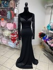 Small Black Lace Long Sleeve Prom Homecoming Bridesmaid Evening Gown Dress NWT — photo 1