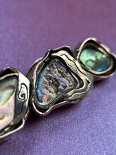 Brosche Silber Abalone Muschel Handarbeit Des...