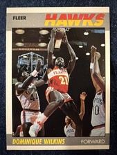 Dominique Wilkins 1987-88 Fleer Base Card #118 Atlanta Hawks NBA HOF Vintage