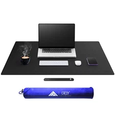 Cacoy 31.5" x 24" Faux Leather Rectangle Large Mouse Pad for Desk, Waterproof...