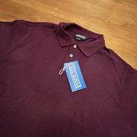 Lands End Polo Shirt Mens Large Short Sleeve Made in USA Classic Casual Golf Top