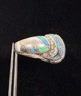 Lovely Vintage Sterling Silver 925 Opal White Topaz Cocktail Ring Size 8 — photo 5