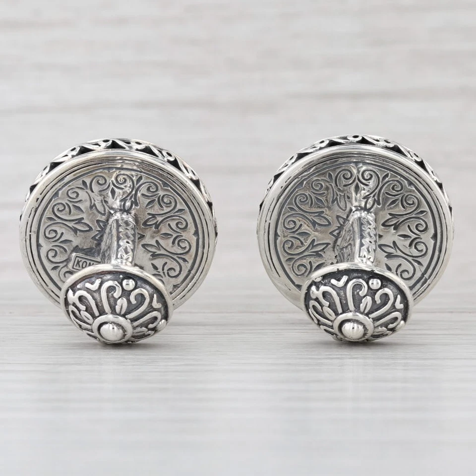 Konstantino Ornate 珍珠母十字袖扣纯银 18k 金色 — 第 4/4 张图片