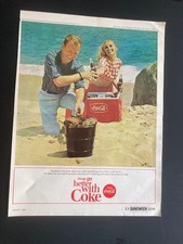 1965 CANADA CANADIAN AD COKE COCA COLA ICE COOLER CHEST BBQ BEACH ICE COLD