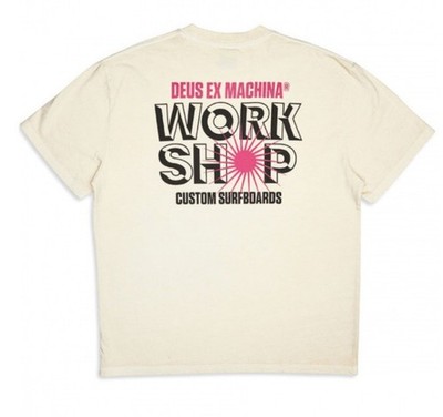 DEUS EX MACHINA - Herren Shirt Surf Shop Tee - Dirty White - New Conditions S