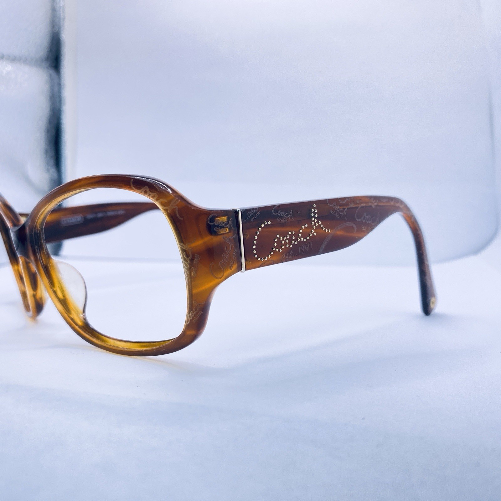 Coach Eyeglasses Sunglasses HC Taryn S801 Amber Horn 59 [] 15 135 MM Brown Logo thumbnail 8