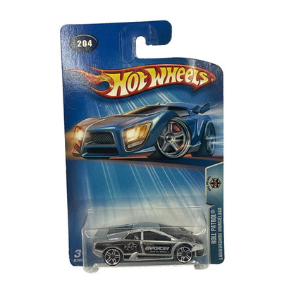 Hot Wheels 2004 Lamborghini Murcielago #204 Roll Patrol Silver Die-Cast Car