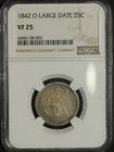 1842 O NGC VF-25 Seated Liberty Quarter