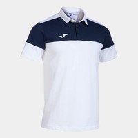 Poloshirt Kurzarm Herren Joma Crew V Weiß Marineblau Baumwolle