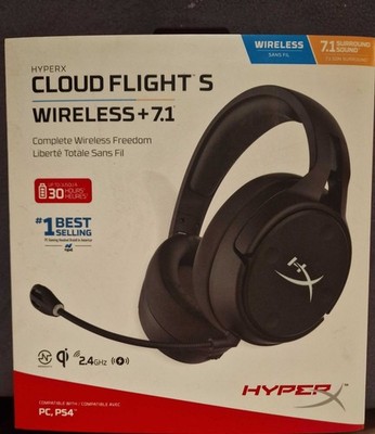 HyperX Cloud Flight S - Kabelloses Gaming Headset, 7.1 Surround Sound, 30 Stunde