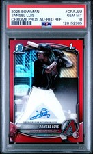 2025 Bowman Jansel Luis 1st Chrome Red Refractor Auto /5 PSA 10 POP 2