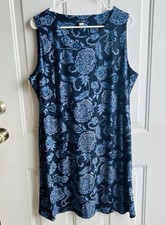 Tommy Hilfiger Blue Floral Sleeveless A-line Dress Women’s Size 16 Knee Length