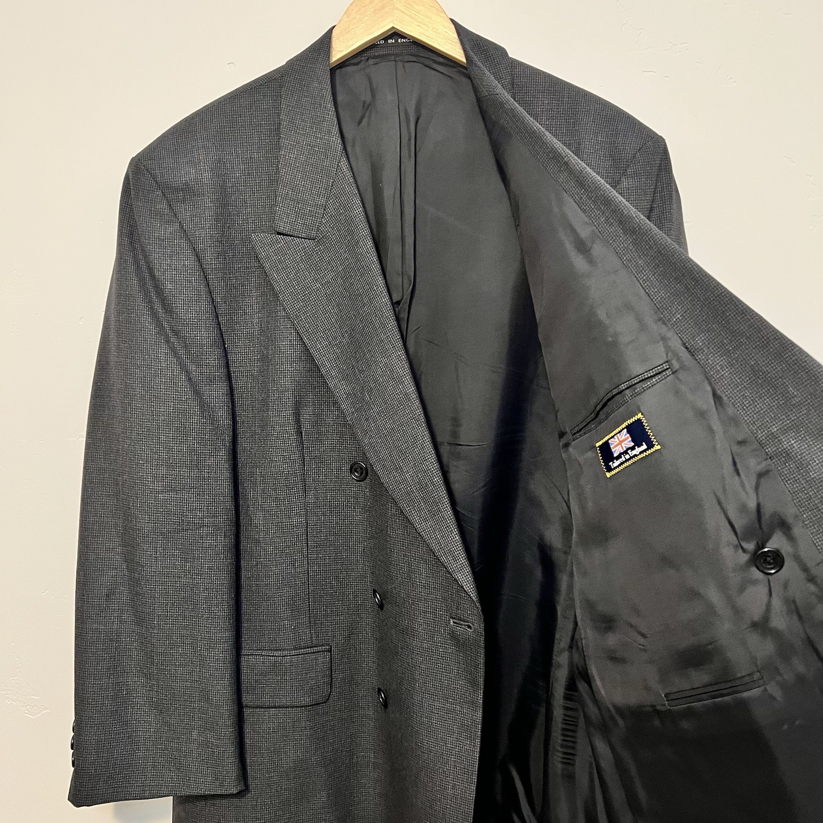 Vintage Men’s Double Breasted Suit Jacket Alexandre London Savile Row Size 44R image 7