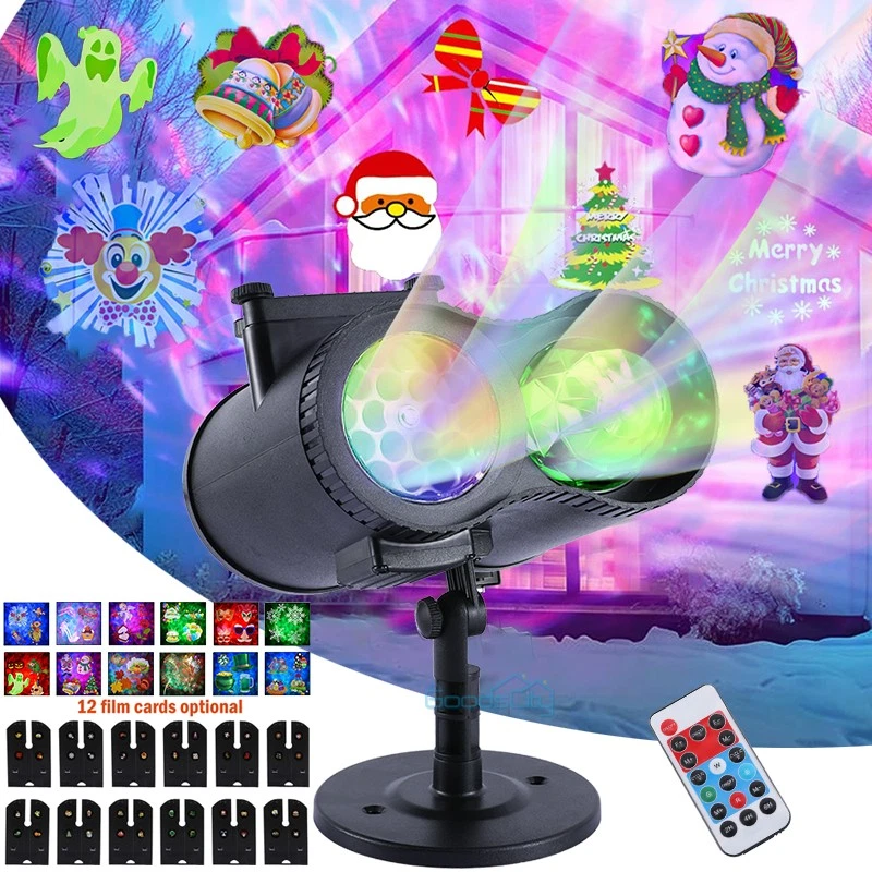 2025 NUEVO Halloween Navidad Proyector Láser Luz Exterior Paisaje Navidad Lámpara Foto 2 de 4