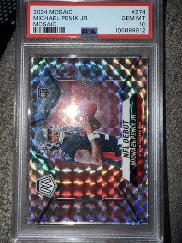 2024 Panini Mosaic - NFL Debut Michael Penix Jr. #274 Mosaic Prizm (RC) PSA 10