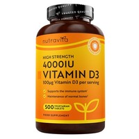 Nutravita Vitamin D3 4000IU 500 Tablets (16 Months) Immune Support - Made in UK