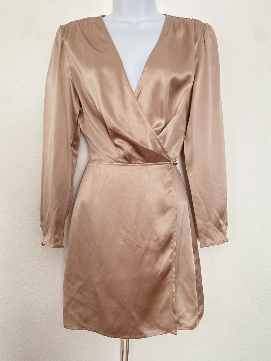 Silk Long Sleeve Solid Wrap Dresses for sale | eBay