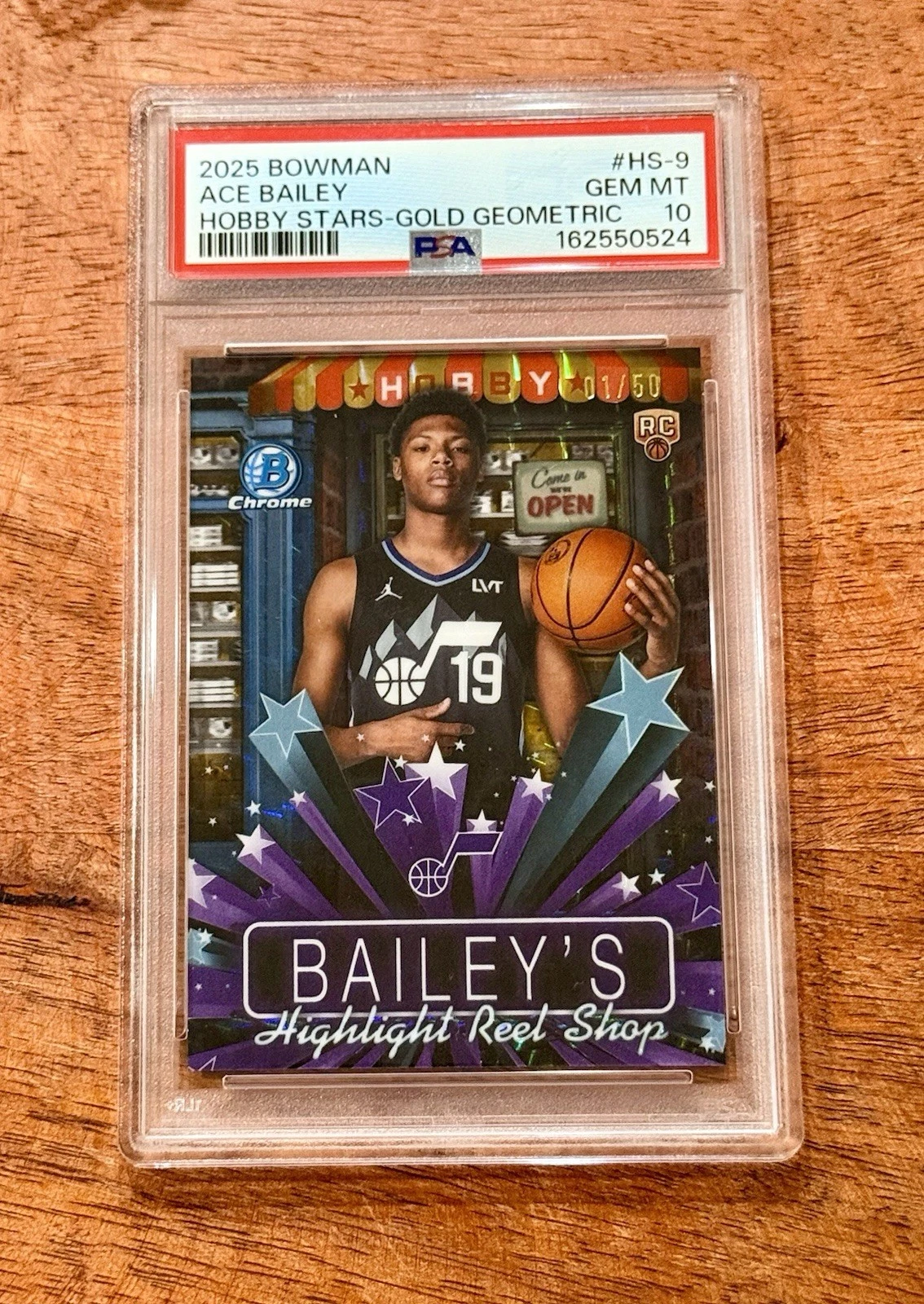 2025-26 Bowman Chrome Rookie Hobby Stars Ace Bailey #Q5692 Gold Geo /50