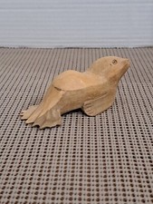 Vintage Handmade Crafted Carved Wood Seal Sea Lion Sculpture Figurine