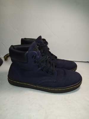 Martens Maelly Air Wair Blue Canvas Ankle Combat Boots Women's sz 