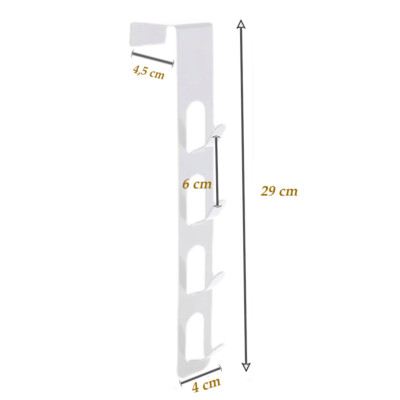 Ganci Per Porta 4PCS - Appendiabiti Senza Foratura, Bianco, Per Porte Standard - Foto 8