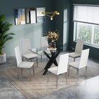 Clear Glass Dining Table and 2/4/6 Chairs Set Dining Room Kitchen Lounge Office