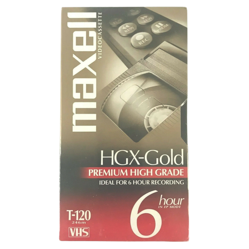 Maxell Videocassette HGXGold Premium High Grade 6 Hour in T120 VHS Blank Tape 25215224911 eBay