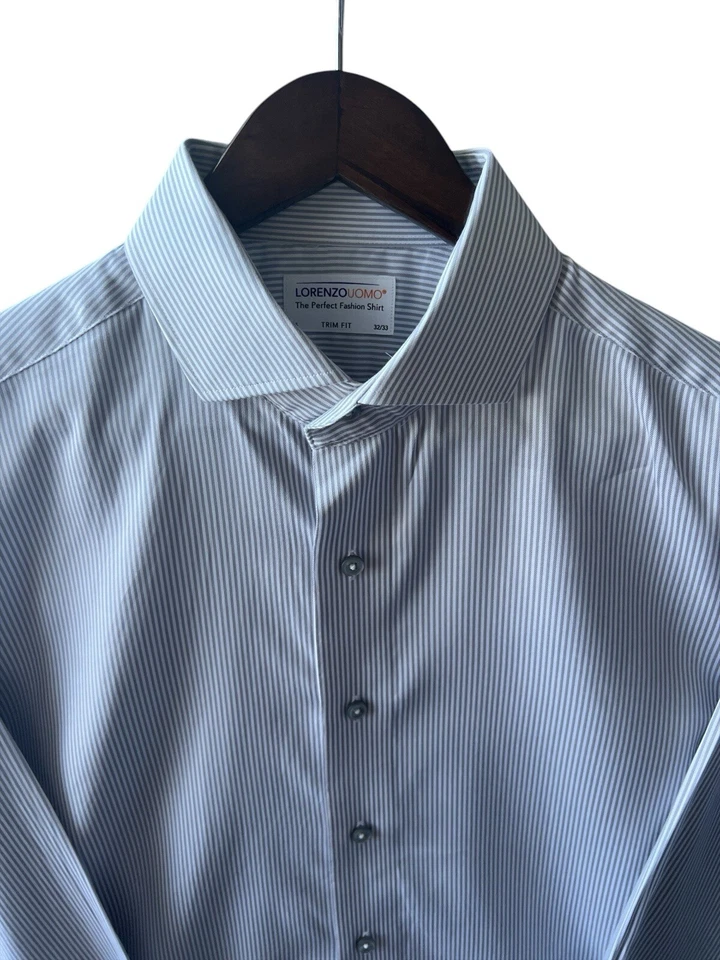 Lorenzo Uomo Mens Textured Check Regular Fit Dress Shirt Spread Collar 32/33 - Image 2 of 4