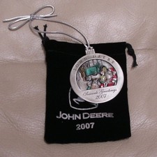 2007 John Deere Pewter Christmas Ornament NEW
