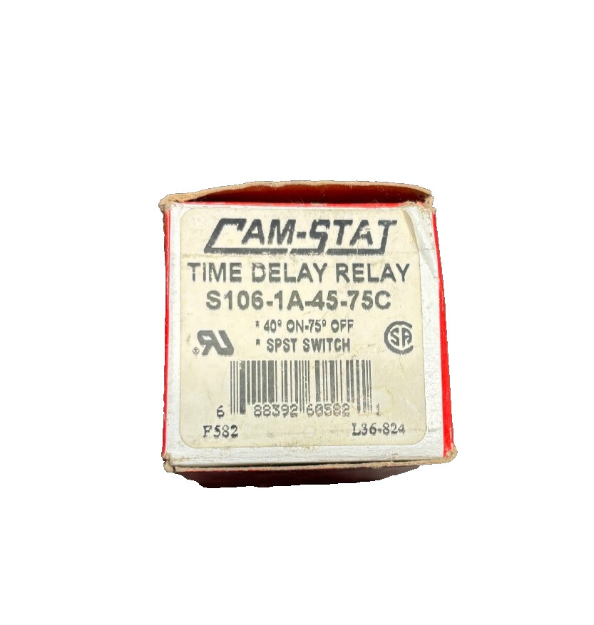 CAMSTAT S106-1A-45-75C F582 L36-824 TIME DELAY RELAY SPST, 40-ON 75-OFF, NEW