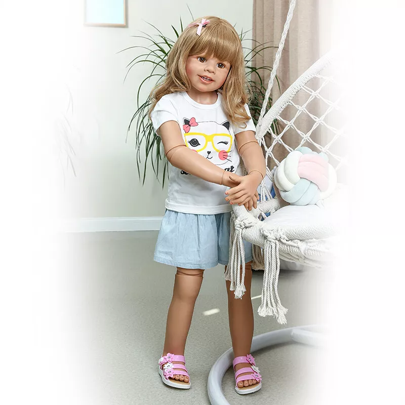 Angelbaby Reborn Realistic Baby Girl Dolls 24inch Pretty Silicone Real Toddler Dolls Life Life Soft Cloth Body Newborn Bebe Reborn Child with Blue
