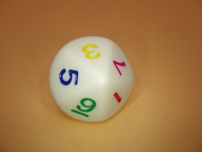 16mm D10 Ten Sided Polyhedral Die White with Rainbow Colors Dice - PER EACH