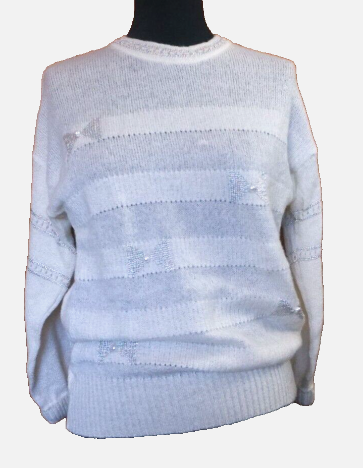 Vintage Pimet Maglieria Cream Mohair Blend Knit Jumper Bows