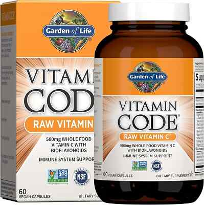 Garden of Life Vitamin Code Rohvitamin C 500mg mit Bioflavonoiden 60 pflanzliche Kapseln