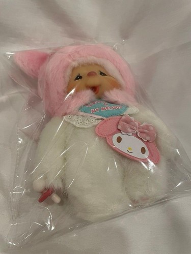 Peluche Monchhichi x My Melody Chimutan Collaborazione 22cm Sanrio Nuovo Con Etichetta - Foto 3 di 4