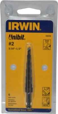 Irwin 6 Hole Sizes, 3/16 to 1/2'' Hole Diam Cobalt Speedpoint Step Drill Bit 3...
