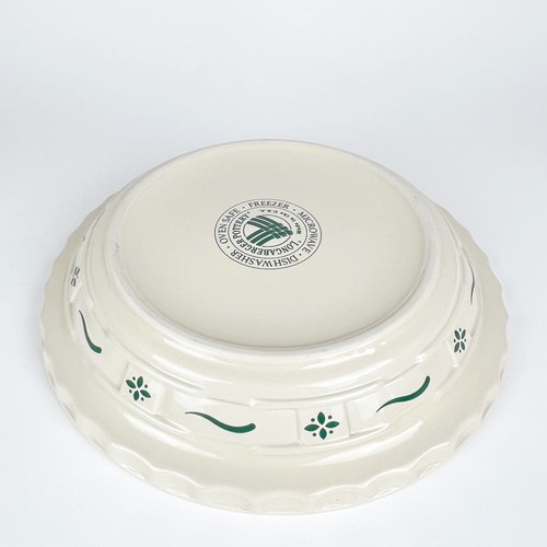 Longaberger Pottery Woven Traditions Heritage Green Pie Plate - Picture 5 of 7