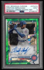 2021 Bowman Chrome #CPA-CH Cristian Hernandez Auto Green Atomic Refractor #/99