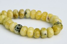 8x5MM Natural Yellow Turquoise Grade AAA Faceted Rondelle Loose Beads 7.5"