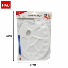 x Tavolozza Per Pittura Acrilica Olio Colori + 2 Pennelli 20963 hmj